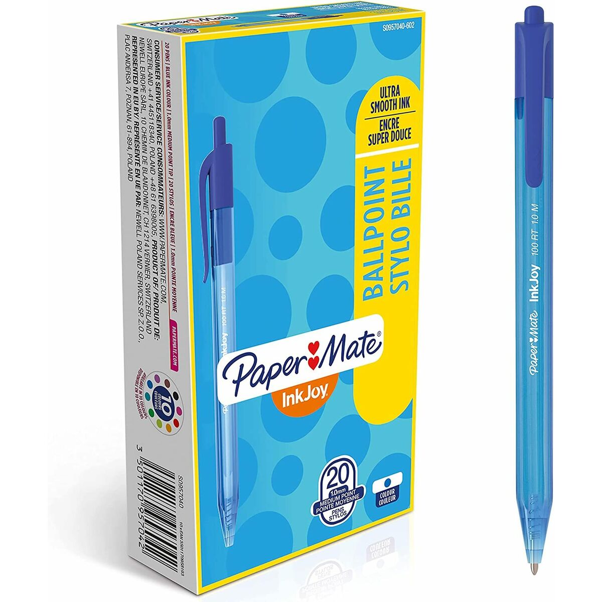 Kynä Paper Mate Inkjoy 20 Kappaletta Sininen 1 mm (36 Osaa)